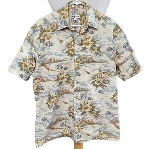 Vintage Pierre Cardin Hawaiian print button down shirt